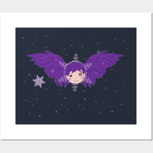 Winter Purple Angel Posters and Art